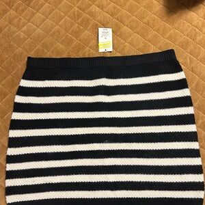 a new day Black and White Striped Pencil Skirt